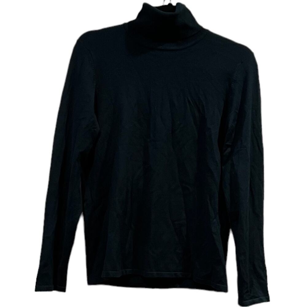 T Tahari Women’s Turtleneck Sweater Top Green Long Sleeve Size M